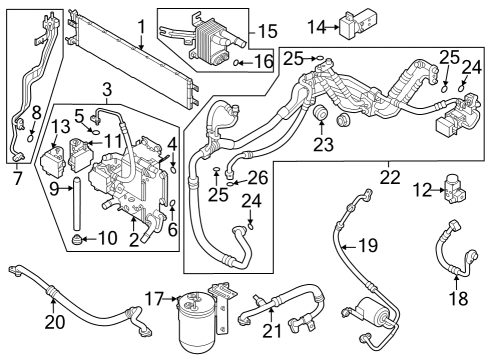2023 Kia Niro EV Condenser, Compressor & Lines HOSE-DISCHARGE Diagram for 97762AO000