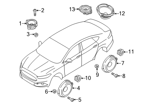 2020 Ford SSV Plug-In Hybrid Sound System Rear Door Speaker Diagram for DS7Z-18808-F