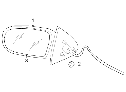 2008 GMC Envoy Outside Mirrors Mirror Asm-Outside Rear View Diagram for 15810915