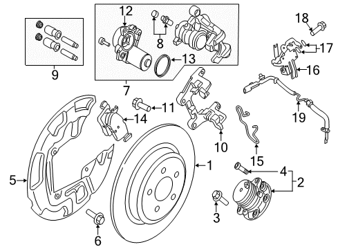 2016 Lincoln MKX Brake Components Adjust Motor Diagram for DG9Z-2B713-A