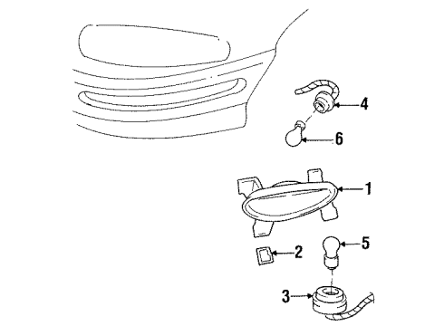 1995 Buick Riviera Park & Side Marker Lamps Lamp Asm-Parking & Front Side Marker Diagram for 5976412