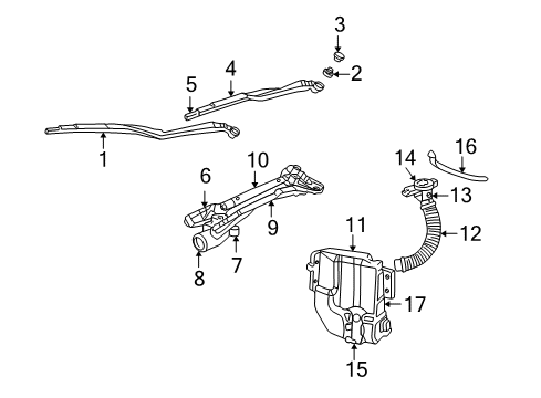 2002 Chrysler 300M Wiper & Washer Components Arm WIPER-WIPER Diagram for 5011204AB