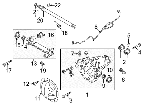 2019 Ford F-150 Axle Housing - Front Cover Assembly Bolt Diagram for 2L3Z-4346-AA