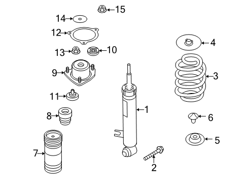 2009 BMW X6 Shocks & Components - Rear Spring Pad Diagram for 33536857004