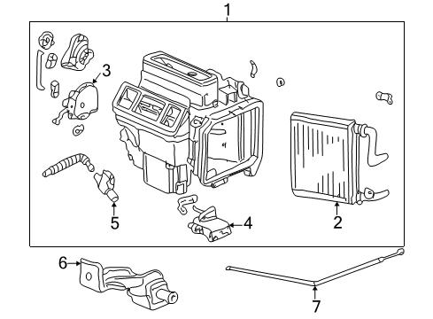 2002 Honda Odyssey Heater Core & Control Valve Heater Unit Diagram for 79100-S0X-A01