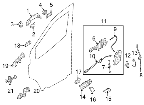 2022 Ford E-Transit Lock & Hardware Under Cover Bolt Diagram for -W707398-S439