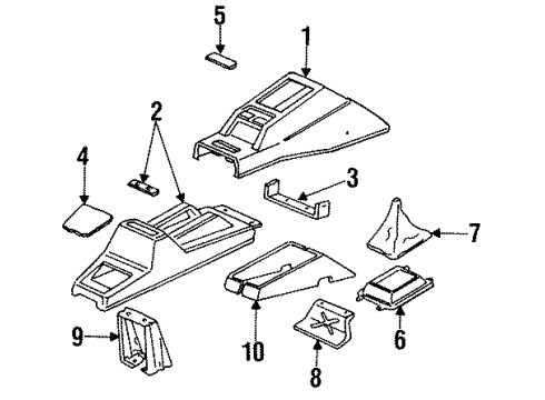 Honda 77701-SD9-950ZC Console, FR. *B32L* (DEW BLUE)