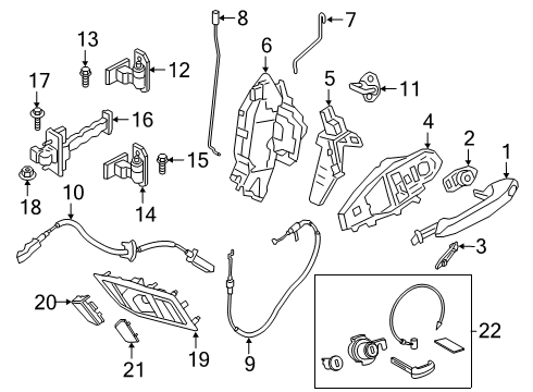 2021 Toyota GR Supra Door Hardware Handle, Outside Cover Diagram for 69217-WAA01