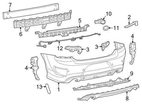 2017 Dodge Charger Parking Aid Bracket-FASCIA Support Diagram for 68226562AA
