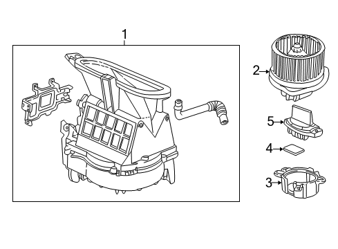 2002 Acura TL Blower Motor & Fan Blower Sub-Assembly Diagram for 79305-S0K-A01
