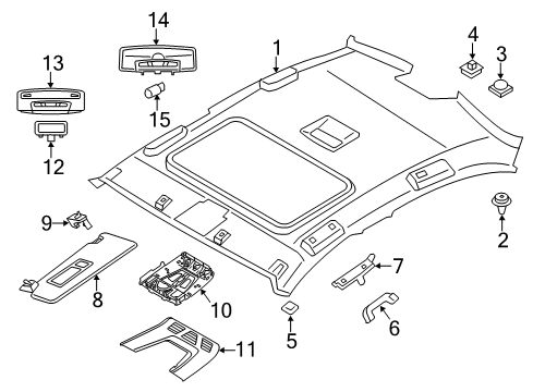 2013 BMW 335i Interior Trim - Roof Hook And Loop Clip Diagram for 51447284007