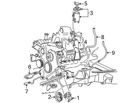1999 Ford Expedition P/S Pump & Hoses, Steering Gear & Linkage Upper Return Hose Diagram for 6L3Z-3A713-G