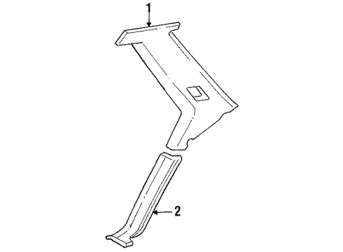 Honda 84131-SM4-A43ZB Lining, R. RR. Pillar *NH91L* (LOFTY GRAY)