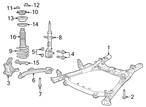 2017 Chrysler Pacifica Front Suspension, Lower Control Arm, Ride Control, Stabilizer Bar, Suspension Components STRUT-Front Suspension Diagram for 68248732AD