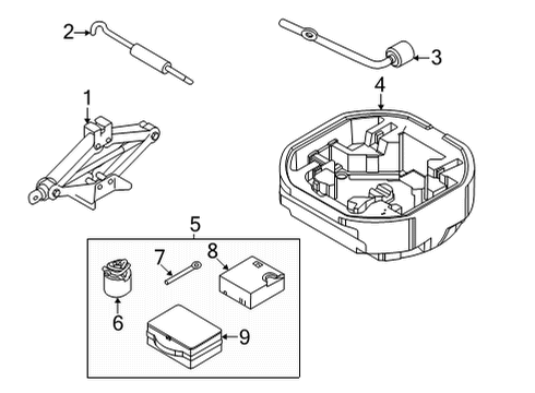 2021 Hyundai Sonata Jack & Components Set-Tire Mobility Kit & Tool Diagram for 09130-L1000