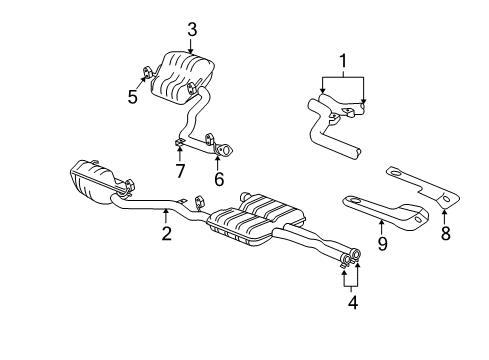 2009 Chrysler 300 Exhaust Components Exhaust Muffler And Resonator Diagram for 5290791AE