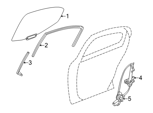 2006 Chrysler Sebring Rear Door Channel-Rear Door Glass Diagram for 4814628AF