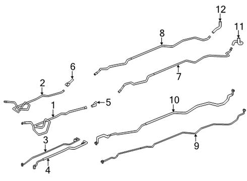 2022 Toyota Highlander Auxiliary Heater & A/C Front AC Line Diagram for 87248-0E190