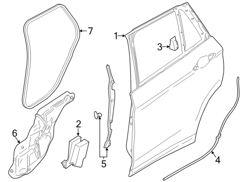 2016 BMW X1 Rear Door Sealing Tape, Entrance, Door, Rear Diagram for 51767349646