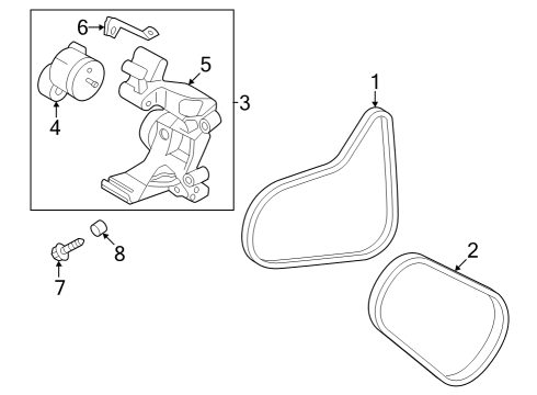 2022 Hyundai Santa Fe Belts & Pulleys Bush-Knock Diagram for 1433108090