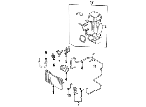 1985 Nissan Maxima A/C Condenser Condenser Diagram for 92110-19M20