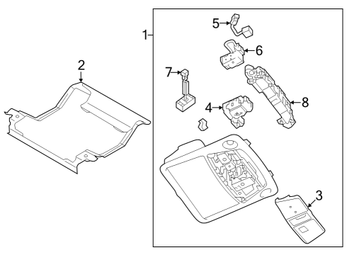 2021 Nissan Armada Sunroof Bracket-Map Lamp Diagram for 26439-1LA0A