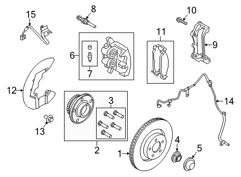 2016 Ford Mustang Front Brakes Rotor Diagram for FR3Z-1125-E
