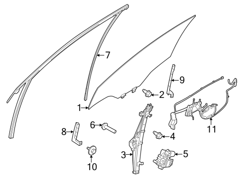 2023 Nissan ARIYA Front Door Bolt-Hex Diagram for 08146-6105G