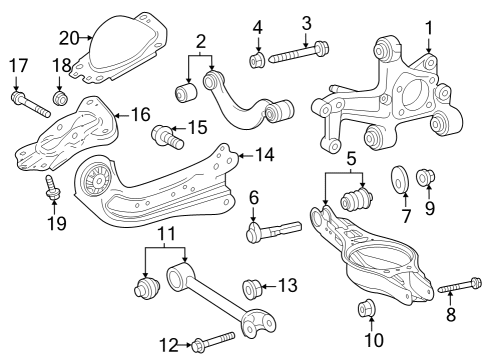 2023 Toyota GR Corolla Rear Suspension, Lower Control Arm, Upper Control Arm, Stabilizer Bar, Suspension Components Rear Arm Diagram for 48730-06120