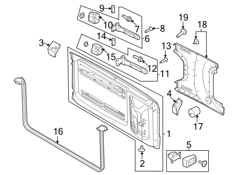 2022 Ford Bronco Tail Gate REINFORCEMENT - HINGE Diagram for M2DZ-7842942-A