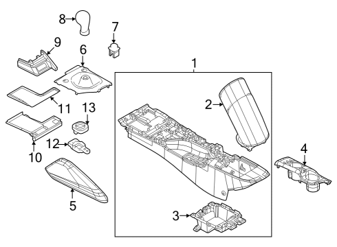 2024 Nissan Z Center Console Bolt-Hex Diagram for 08146-6302G