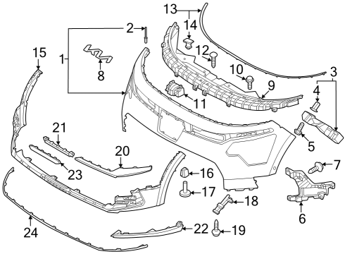 2023 Kia Niro EV Bumper & Components - Front Retainer Diagram for 86848-C8000