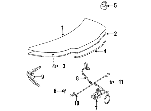 1999 Plymouth Breeze Hood & Components Hood Latch Diagram for 4814122AG