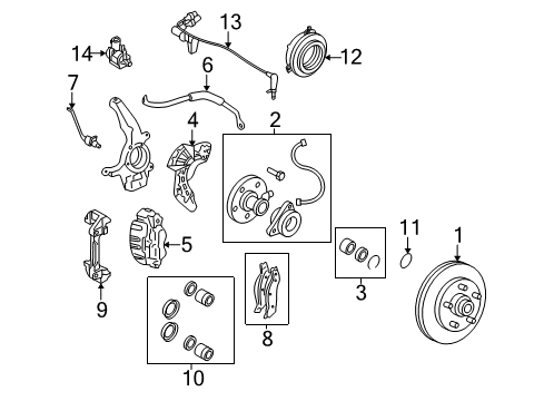 2006 Lincoln Navigator Front Brakes Caliper Clip Diagram for 2L1Z-2B164-CA