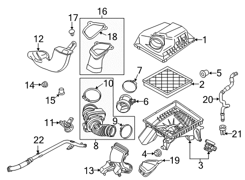 2014 Chevrolet Cruze Air Intake Upper Cover Bolt Diagram for 13384034