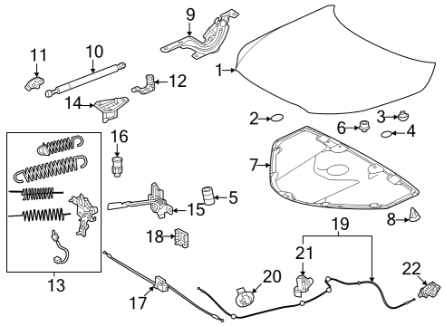 2024 Lexus RX350h Hood & Components LOCK ASSY, HOOD Diagram for 53510-78050