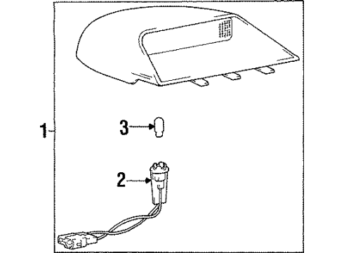 1997 Hyundai Sonata Bulbs Lamp Assembly-High Mounted Stop Interior Diagram for 92750-34001-AQ