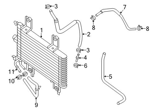 2011 Nissan Xterra Trans Oil Cooler Hose-Radiator To Oil Cooler Diagram for 21635-EA500
