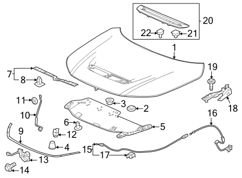2023 Honda Civic Hood & Components Bolt-Washer (6X16) Diagram for 90106-SMG-E00