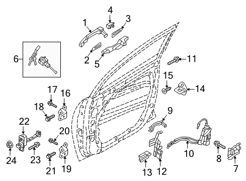 2016 Hyundai Tucson Front Door - Lock & Hardware Hinge Assembly-Door Upper, RH Diagram for 79320-2E000