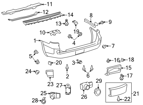 2008 Toyota Land Cruiser Parking Aid Step Plate Diagram for 52162-60040