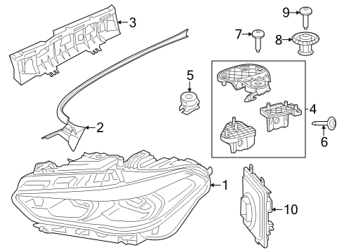 2023 BMW iX Headlamp Components Fillister Head Screw Diagram for 51167072159