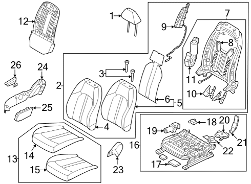2023 Hyundai Sonata Passenger Seat Components Staple Clip Diagram for 8862711201