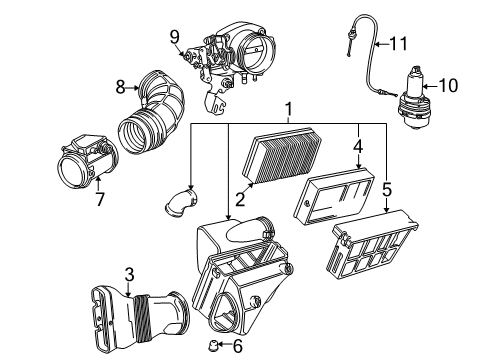 2002 BMW Z3 Air Intake Air Duct Diagram for 11617830356