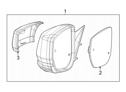 2024 Jeep Grand Cherokee Outside Mirrors MIRROR REPLACEMENT Diagram for 68522820AA