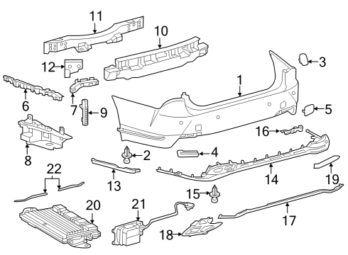 2022 Lexus LS500 Bumper & Components - Rear Buzzer Switch Diagram for 89747-0R020