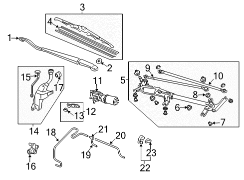 2007 Honda Odyssey Wiper & Washer Components Arm, Rear Wiper Diagram for 76720-SHJ-A01