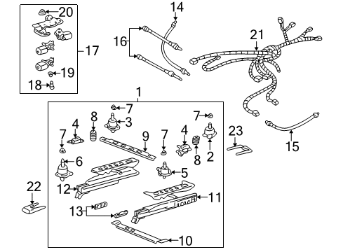 2000 Chevrolet Impala Tracks & Components Adjuster Switch Diagram for 12450256