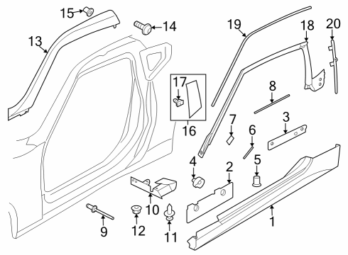 2024 Nissan Z Exterior Trim - Pillars Fastener-Screw Diagram for 76881-0P000