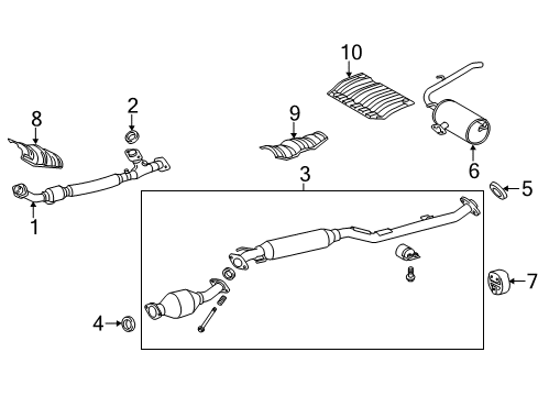 2015 Toyota Sienna Exhaust Components Converter & Pipe Diagram for 17420-0P301